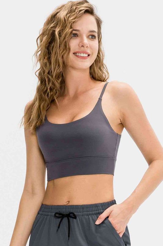 Soutien-gorge actif long à encolure dégagée