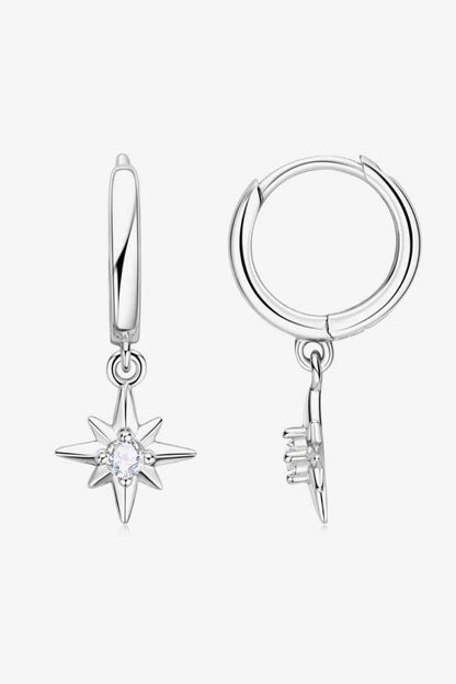 Boucles d'oreilles pendantes étoile moissanite