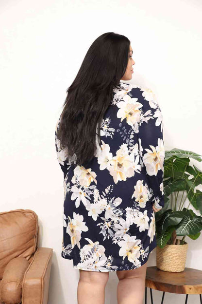 Vestido camisero con estampado de flores de tamaño completo de Sew In Love