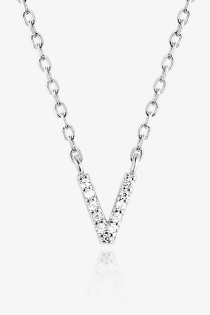 Collier en argent sterling 925 avec zircon V à Z