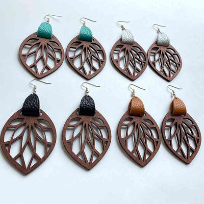 Boucles d'oreilles pendantes feuilles