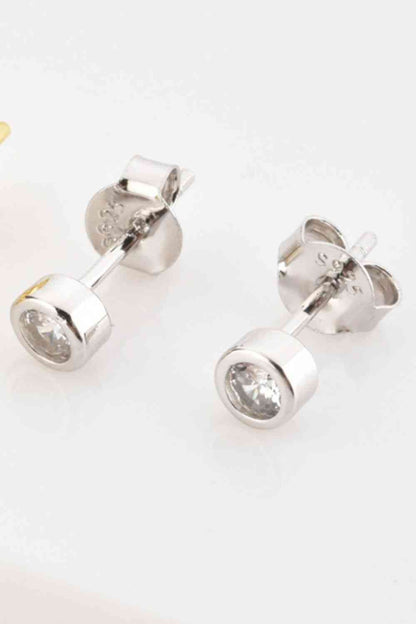 Boucles d'oreilles minimalistes en argent sterling 925 avec zircon