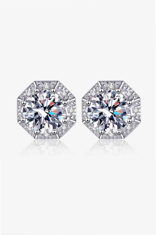 Boucles d'oreilles à tige en argent sterling 925 moissanite 2 carats