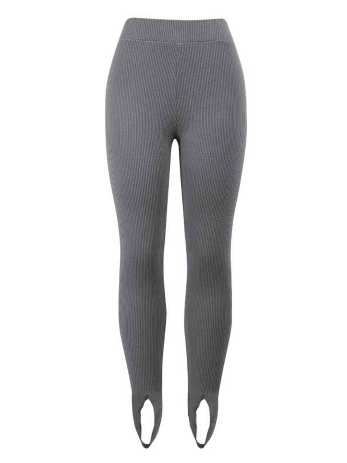 Legging côtelé taille moyenne