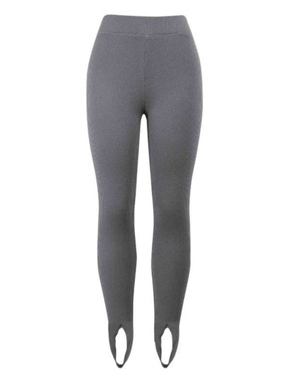 Legging côtelé taille moyenne