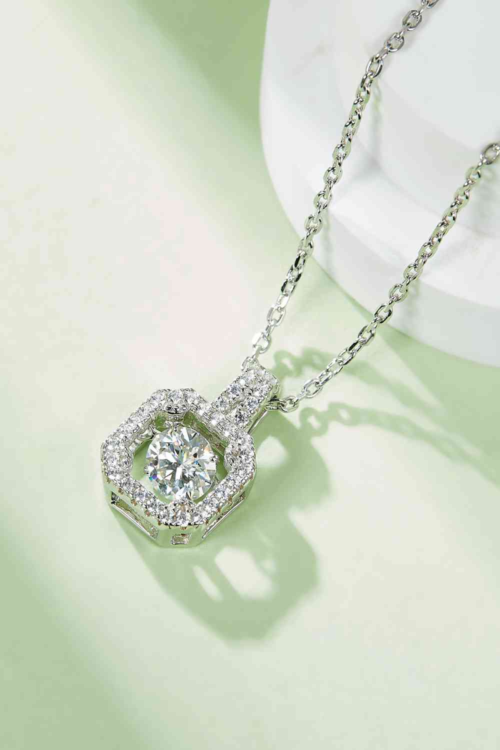 Collier en argent sterling 925 Moissanite adoré