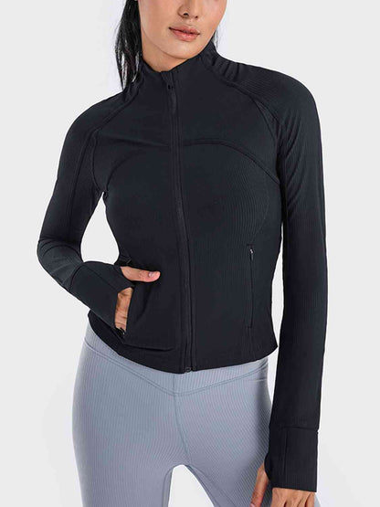 Chaqueta deportiva de manga larga con cremallera