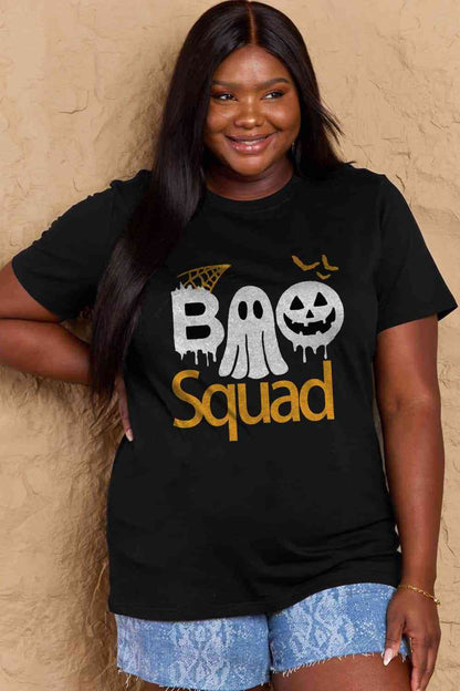 Simply Love T-shirt en coton graphique BOO SQUAD pleine taille