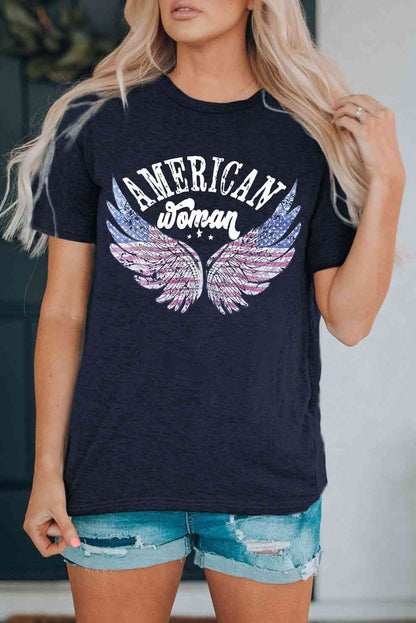 AMERICAN WOMAN T-shirt graphique à col rond