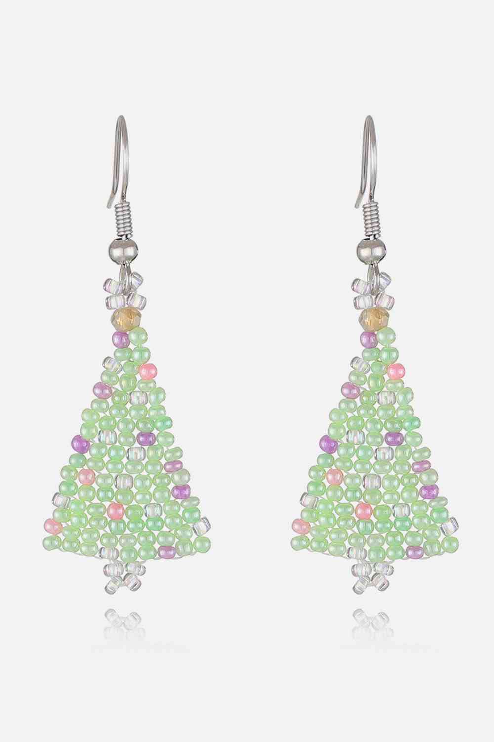 Boucles d'oreilles en forme d'arbre de Noël en perles
