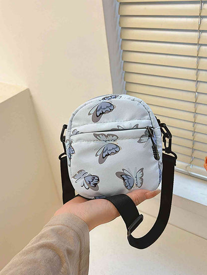 Sac à bandoulière en polyester imprimé papillon