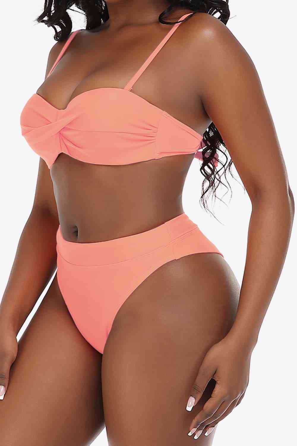 Ensemble bikini à imprimé botanique avec robe de bain