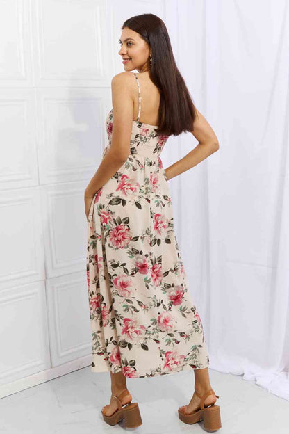 OneTheLand - Robe longue florale sans manches Hold Me Tight en rose