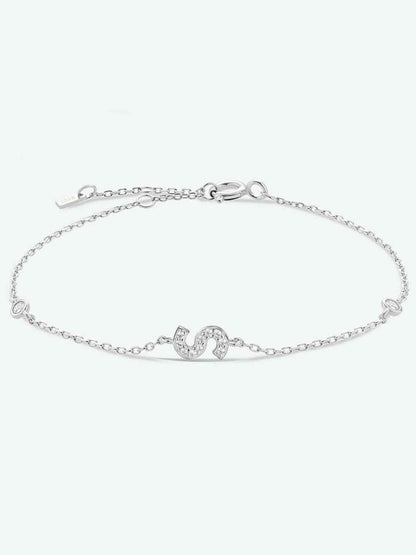 Pulsera de plata de ley 925 con circonitas de Q To U