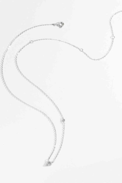 Collier en argent sterling 925 avec zircon L à P