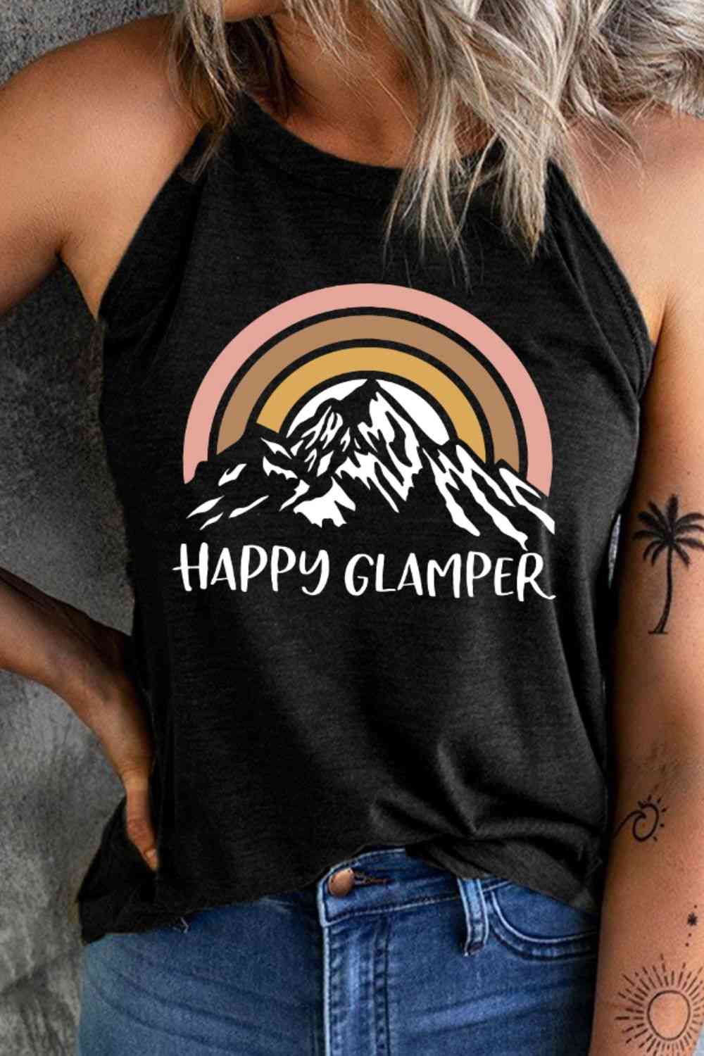 Camiseta sin mangas con gráfico Happy Glamper