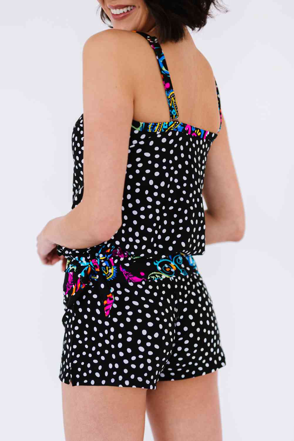 Conjunto de tankini atado estampado