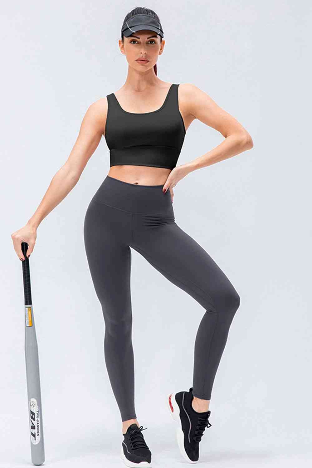 Legging actif coupe slim à large taille