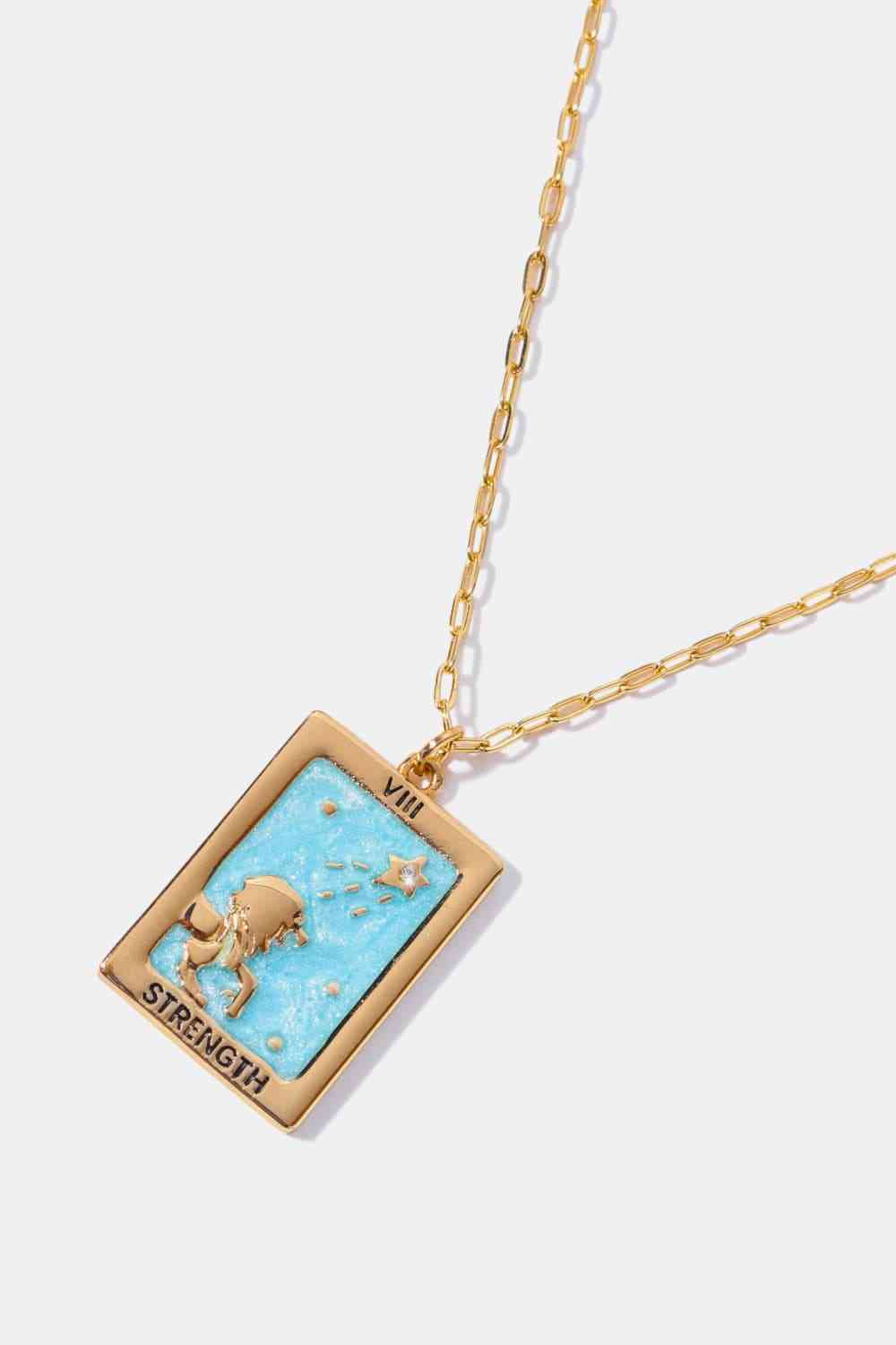 Collier en cuivre pendentif carte de tarot