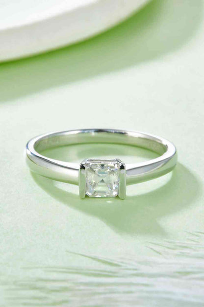 Bague solitaire en argent sterling 925 moissanite