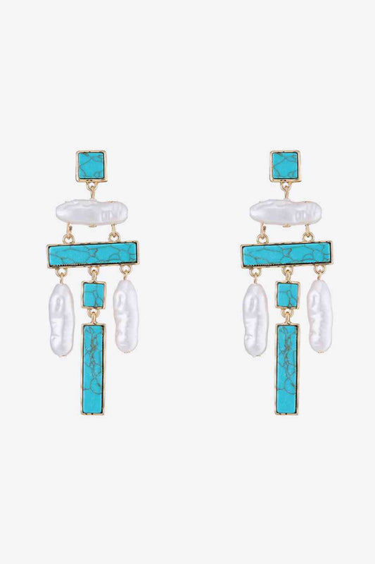 Turquoise Alloy Earrings