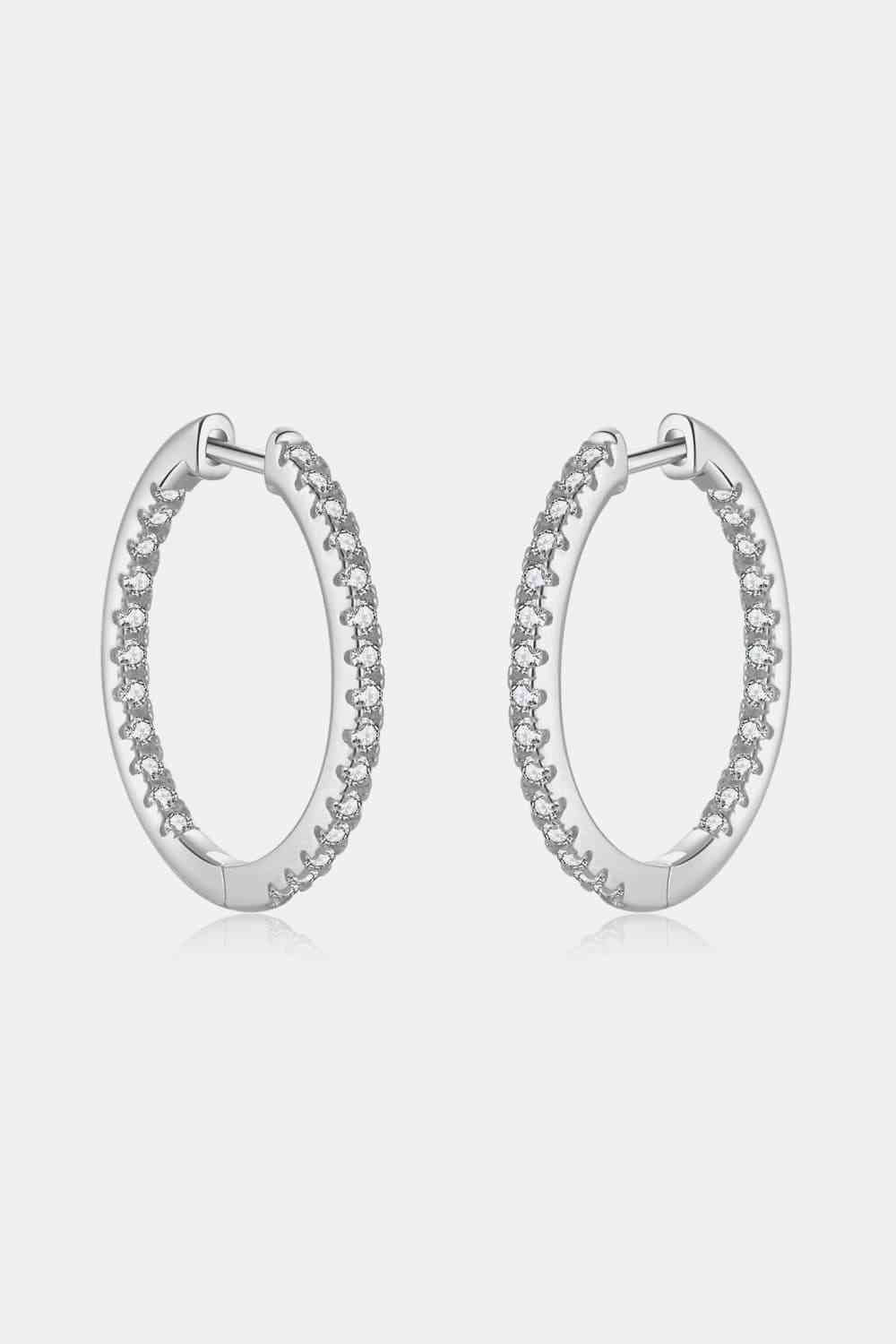 Boucles d'oreilles Huggie en argent sterling 925 avec zircon incrusté