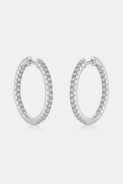 Boucles d'oreilles Huggie en argent sterling 925 avec zircon incrusté