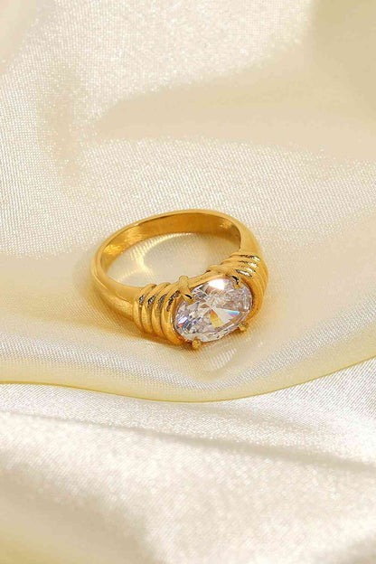 Bague en zircone plaquée or 18 carats