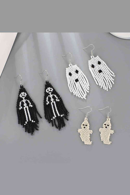 Boucles d'oreilles pendantes perlées