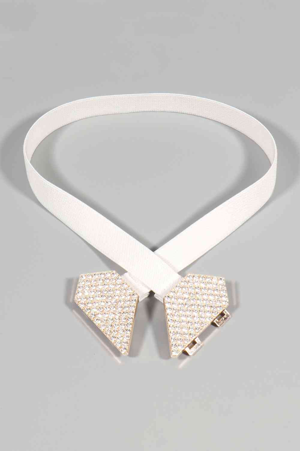 Cinturón elástico con hebilla de corazón de diamantes de imitación