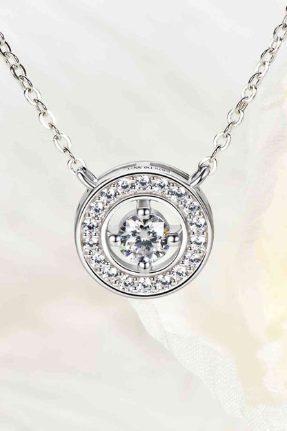 Collier pendentif géométrique moissanite en argent sterling 925