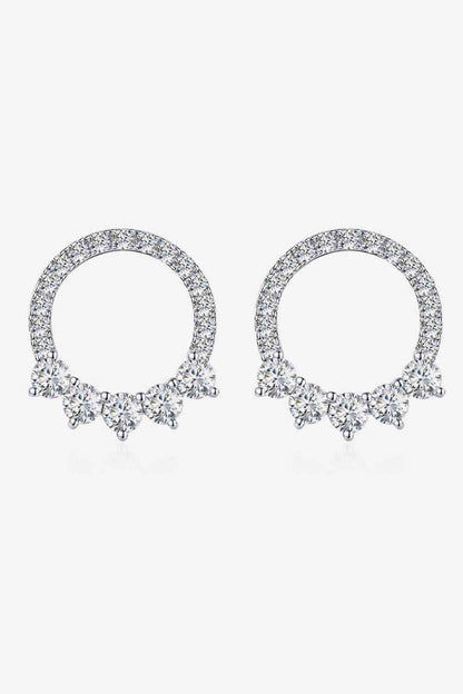 Boucles d'oreilles plaquées platine moissanite