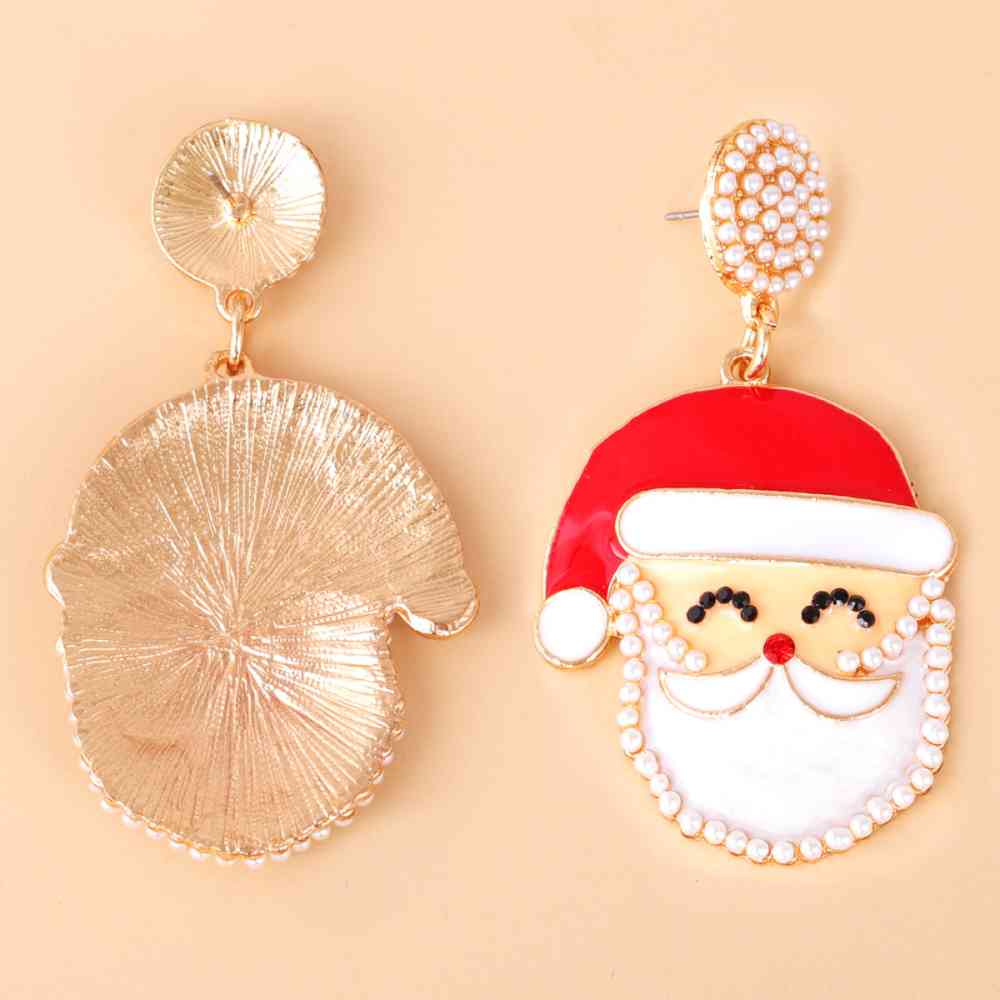 Pendientes de Papá Noel de aleación de diamantes de imitación