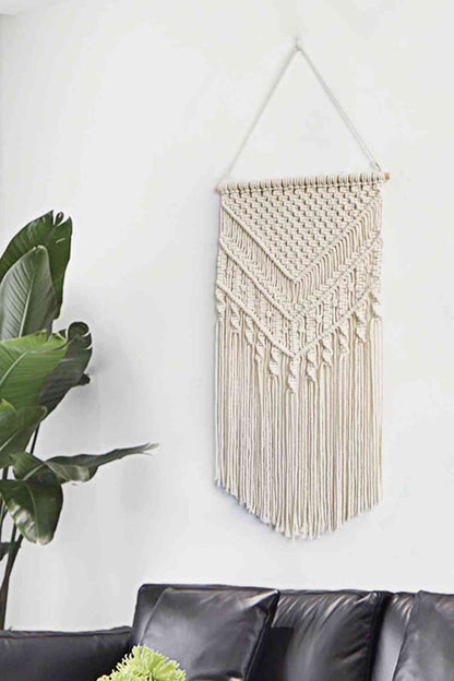 Colgante de pared de macramé con flecos Warm Life