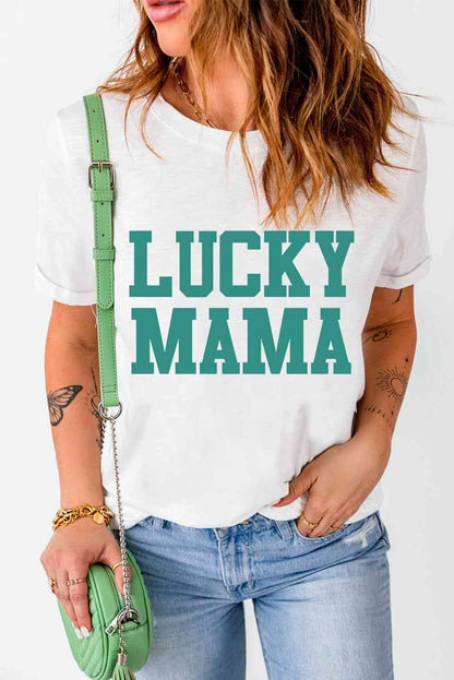 LUCKY MAMA T-shirt graphique à col rond