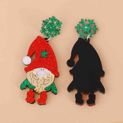 Pendientes de aleación de diamantes de imitación de Papá Noel