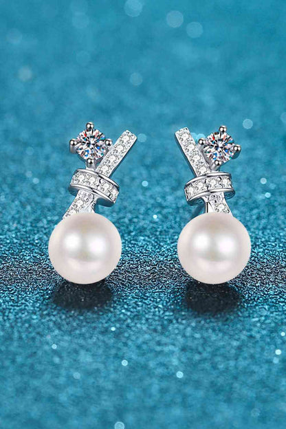 Boucles d'oreilles à tige en perles de moissanite