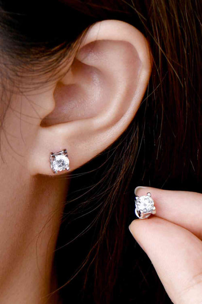 Boucles d'oreilles à tige en argent sterling 925 Moissanite