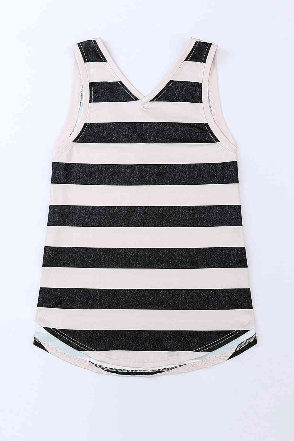 Striped V-Neck Tank