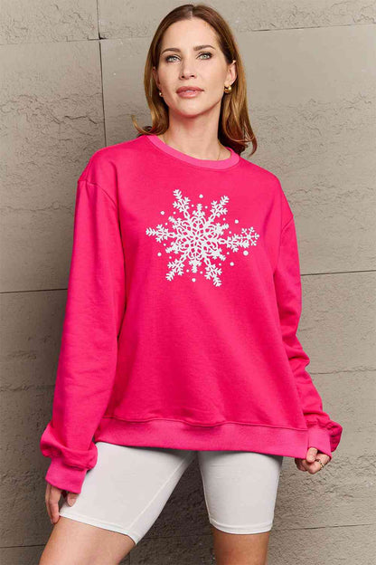 Simply Love - Sweat-shirt avec motif flocon de neige pleine taille