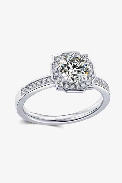 Bague plaquée platine moissanite 1 carat