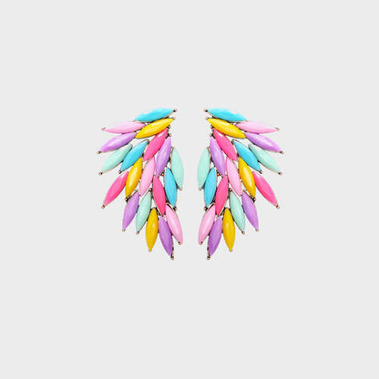 Alloy Acrylic Wing Earrings