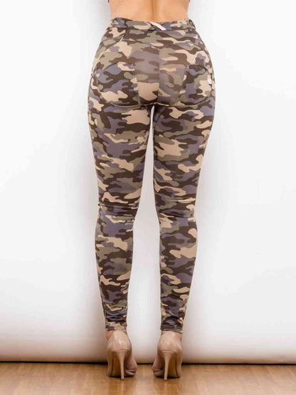 Leggings con botones de camuflaje de tamaño completo