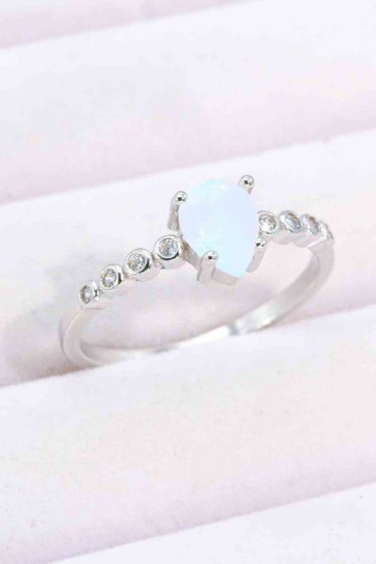 Bague en pierre de lune naturelle en forme de larme