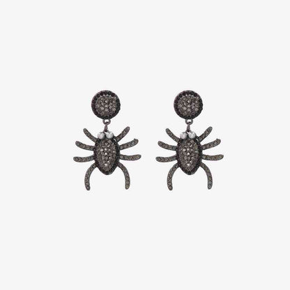 Boucles d'oreilles araignée en alliage de strass