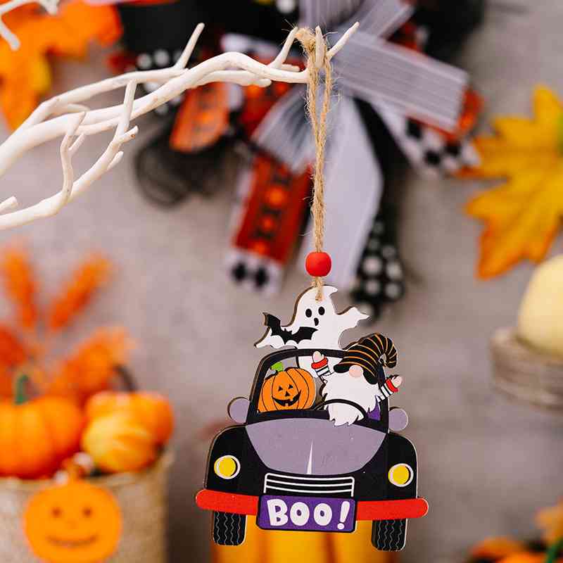 Elementos colgantes con forma de coche de elemento de Halloween de 4 piezas