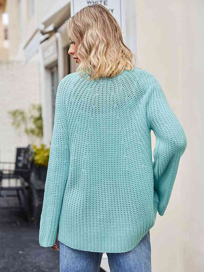 Pull en tricot gaufré à manches raglan