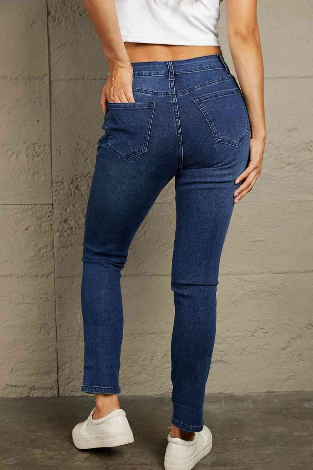 Jean skinny taille mi-haute effet vieilli Baeful