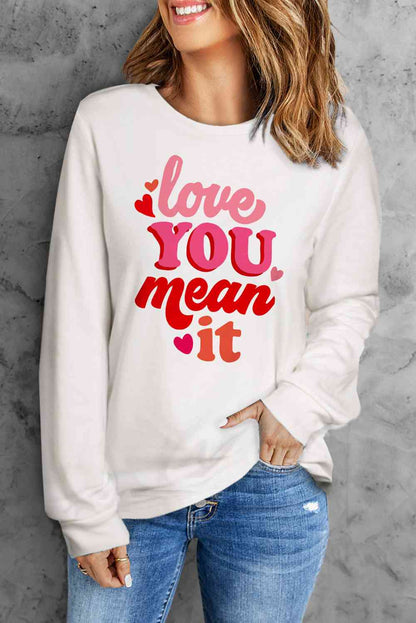 LOVE YOU MEAN IT Sweat-shirt à manches longues et col rond