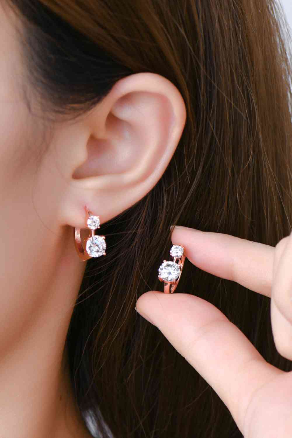 Boucles d'oreilles en argent sterling 925 moissanite 1,3 carat